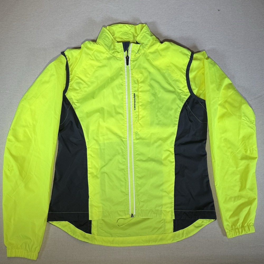 Cannondale Morphis Convertible Cycling Rain Jacket Vest Women's Medium Yellow